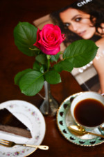 自由部門  薔薇と珈琲タイム/自宅  昭38卒 土生 一俊