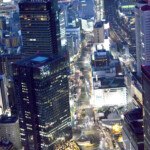 自由部門 名古屋駅前夜景空撮 横井 太郎